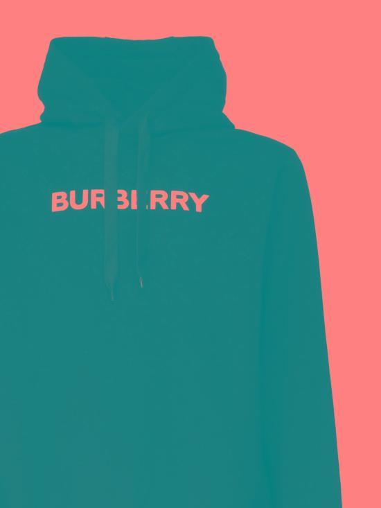 BURBERRY Logo Print Cotton Hoodie Sweatshirt