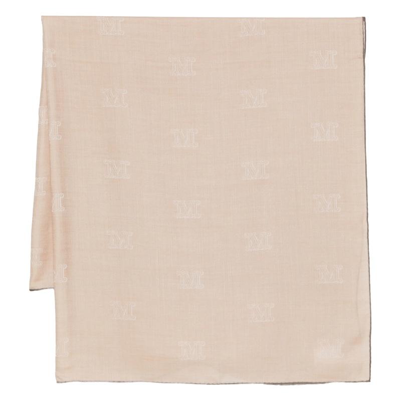 Max Mara Persian Print Scarf Beige Silk Blend Scarf