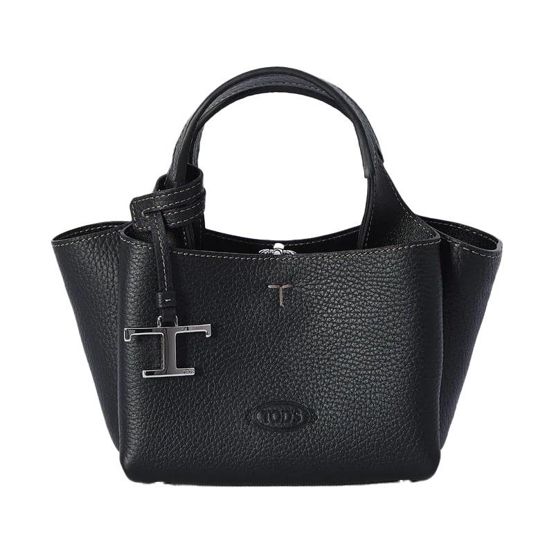 Tods Micro Leather Tote Bag Black XBWAPAFL000 QRI