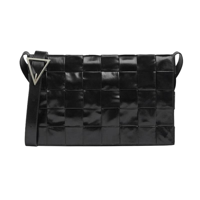 Bottega Veneta Black Leather Cassette Crossbody Bag for Men