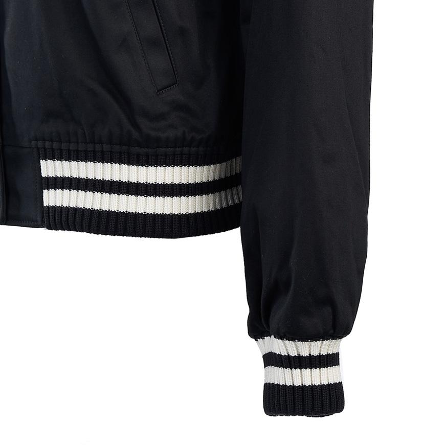 Maison Kitsune Satin Bomber Jacket Black Women