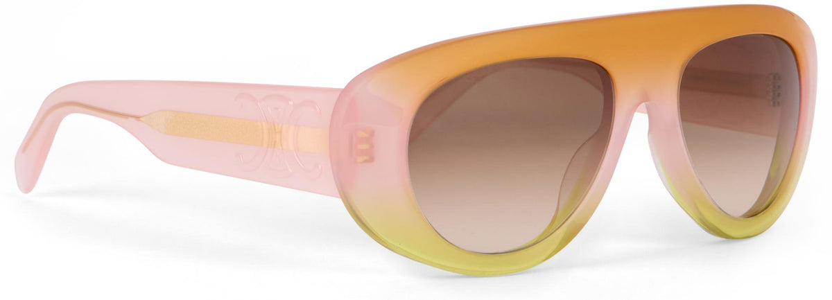 CELINE Gold Metal Rectangle Sunglasses for Women
