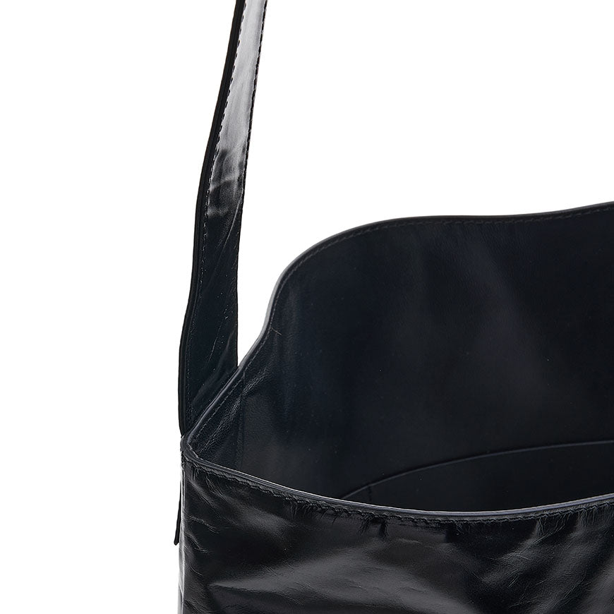 VALENTINO Garavani VLTN Logo Leather Shoulder Bag Black Unisex Crossbody