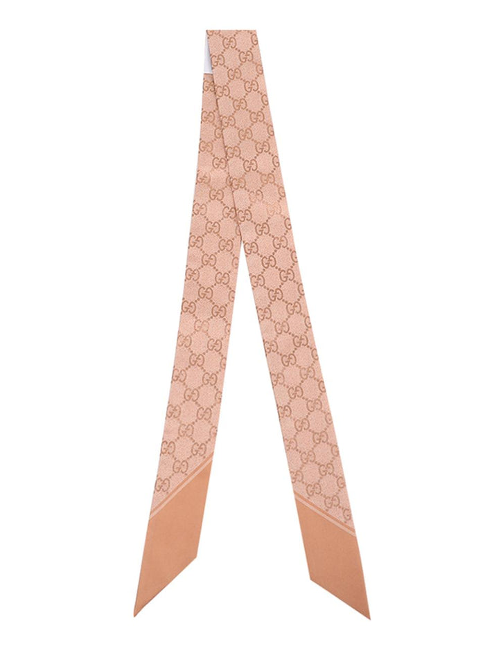 GUCCI Print Silk Ribbon Scarf