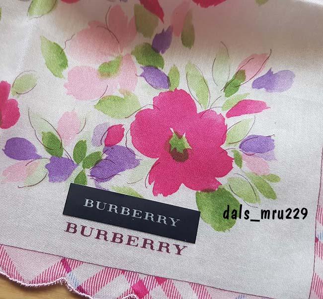 BURBERRY Pink Floral Watercolor Ruffle Petite Silk Scarf