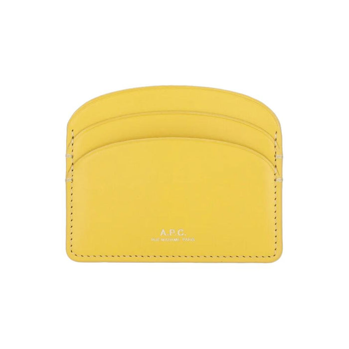 A.P.C. Demi-Lune Logo Half-Moon Leather Card Holder DAI