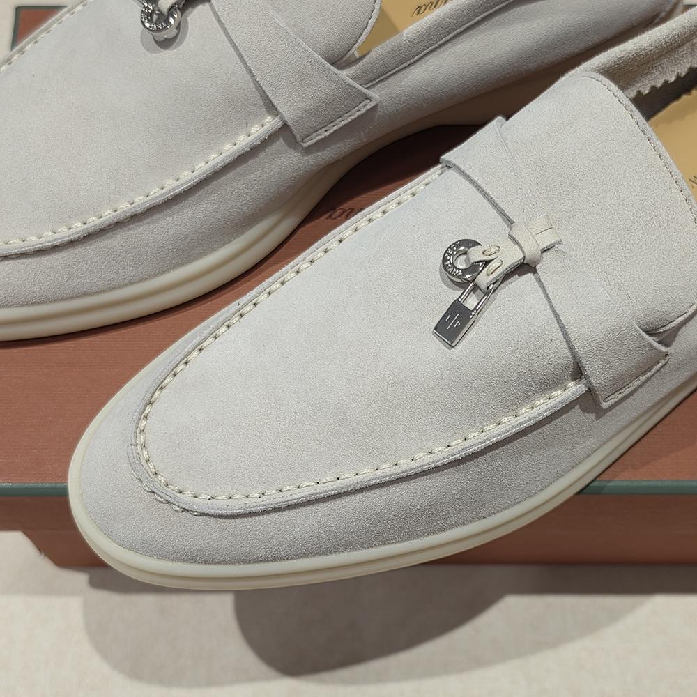 Loro Piana Men’s Summer Charmes Walk Loafers Pearl Powder