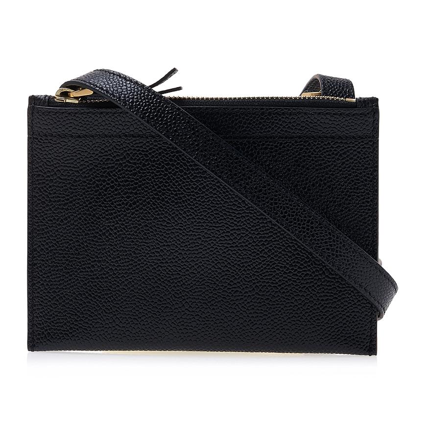 THOM BROWNE Pebble Leather Mini Crossbody Bag Black Men