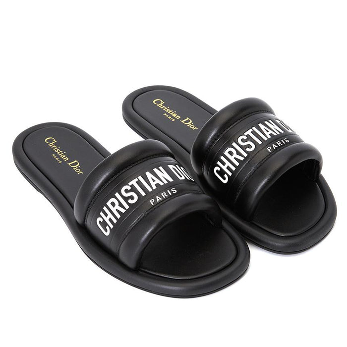 DIOR Every Dee Women’s Slide Sandals Black Leather Slippers
