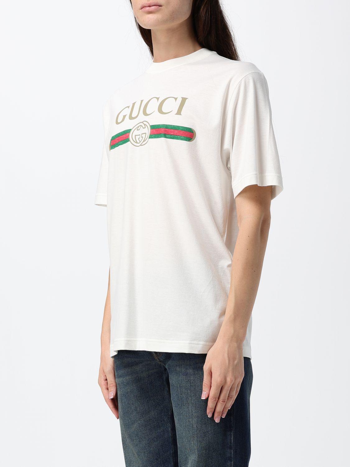 GUCCI Short Sleeve Cotton T-Shirt White Women’s