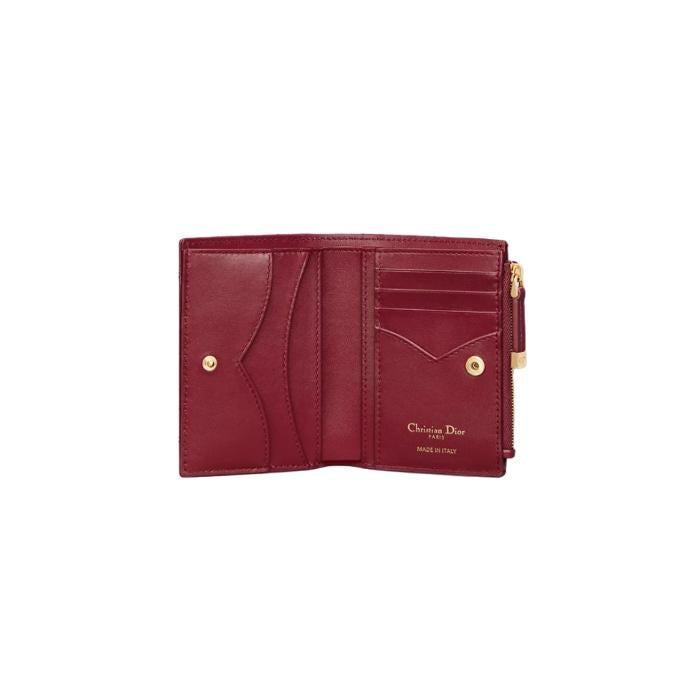 DIOR Jolie Dahlia Leather Bifold Wallet for Women Navy