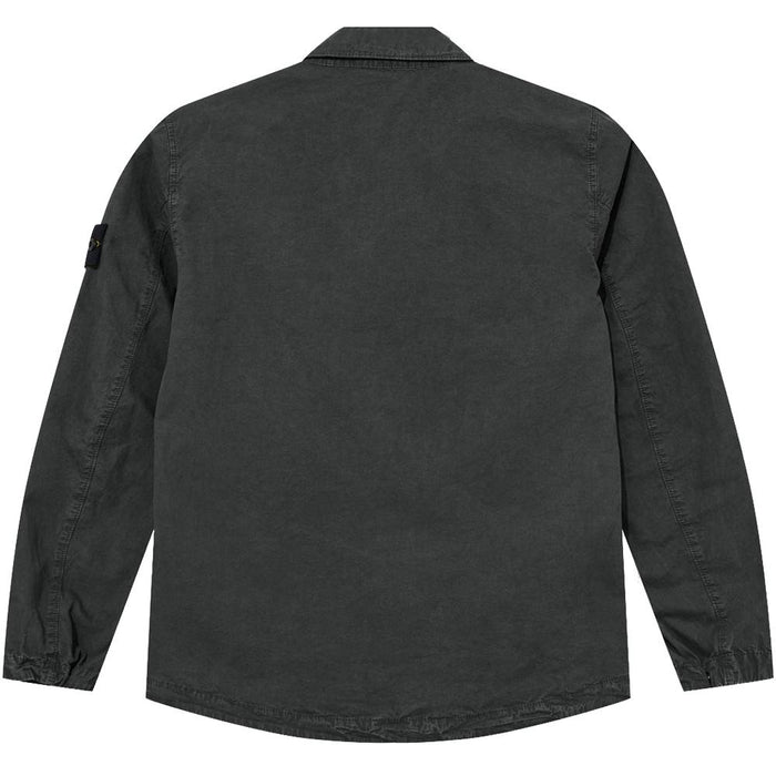 STONE ISLAND Charcoal Woven Overshirt Jacket with Patch Pocket 8015119WN V0165