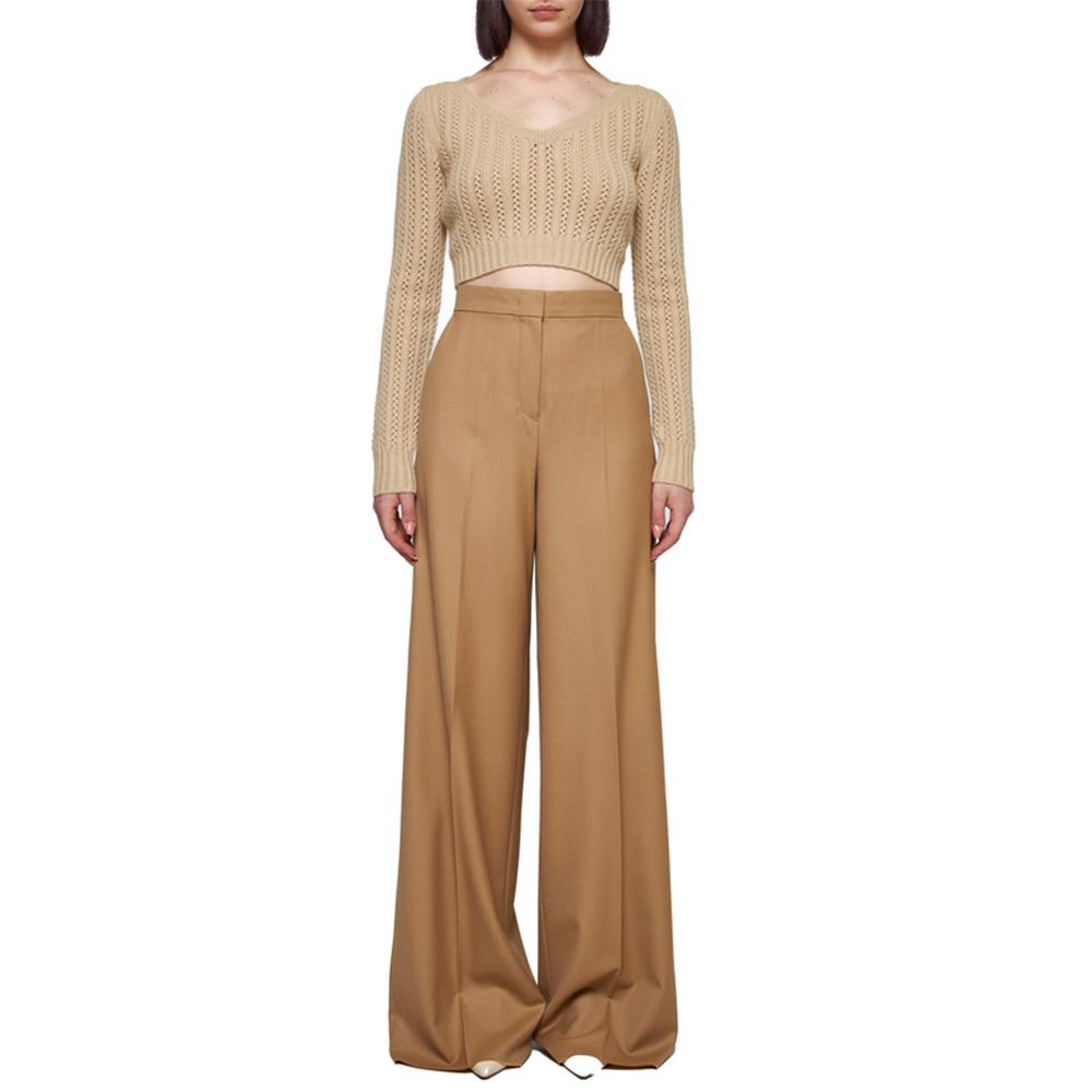 Max Mara Beige Wool Cashmere Crewneck Knit Sweater 21366011600 003