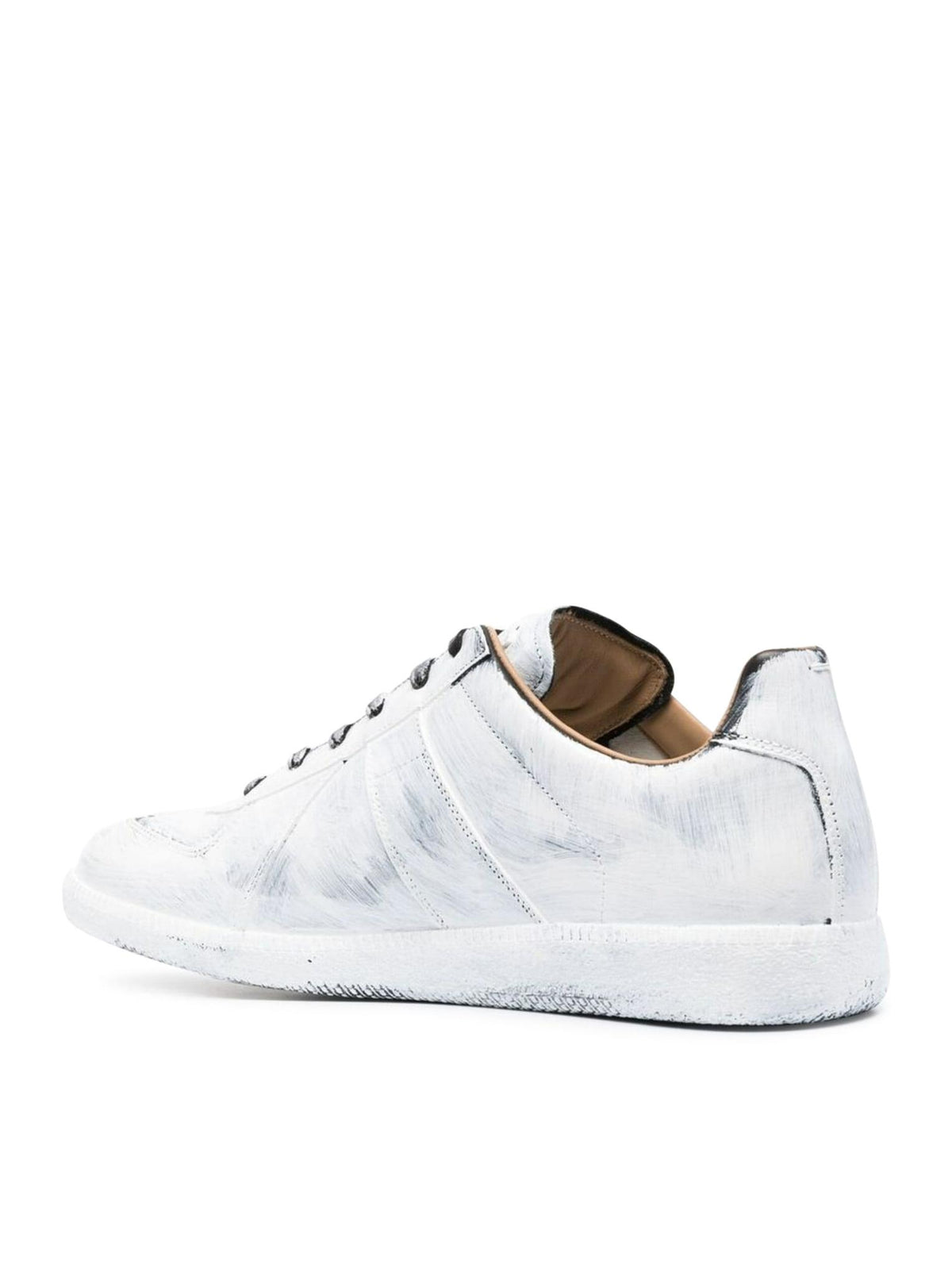 Maison Margiela Black/White Glossy Leather Low-Top Sneakers