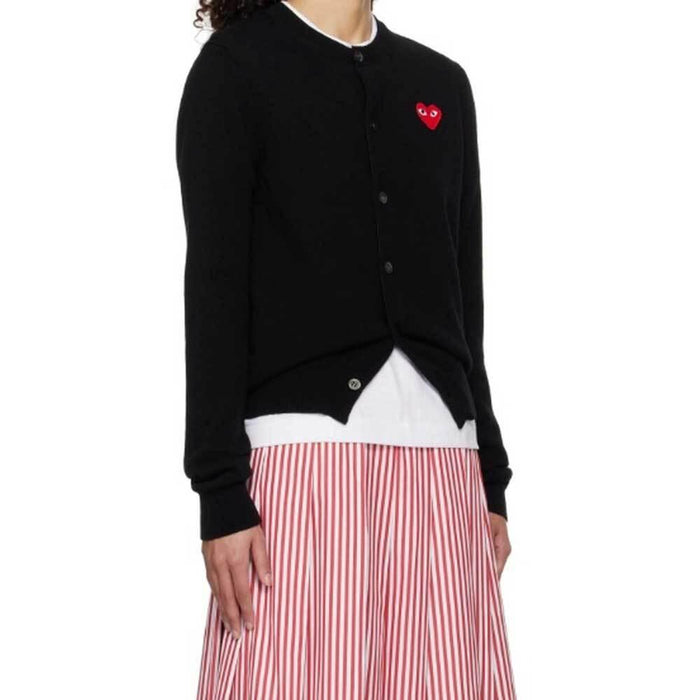 Comme des Garcons Black Red Heart Unisex Cardigan