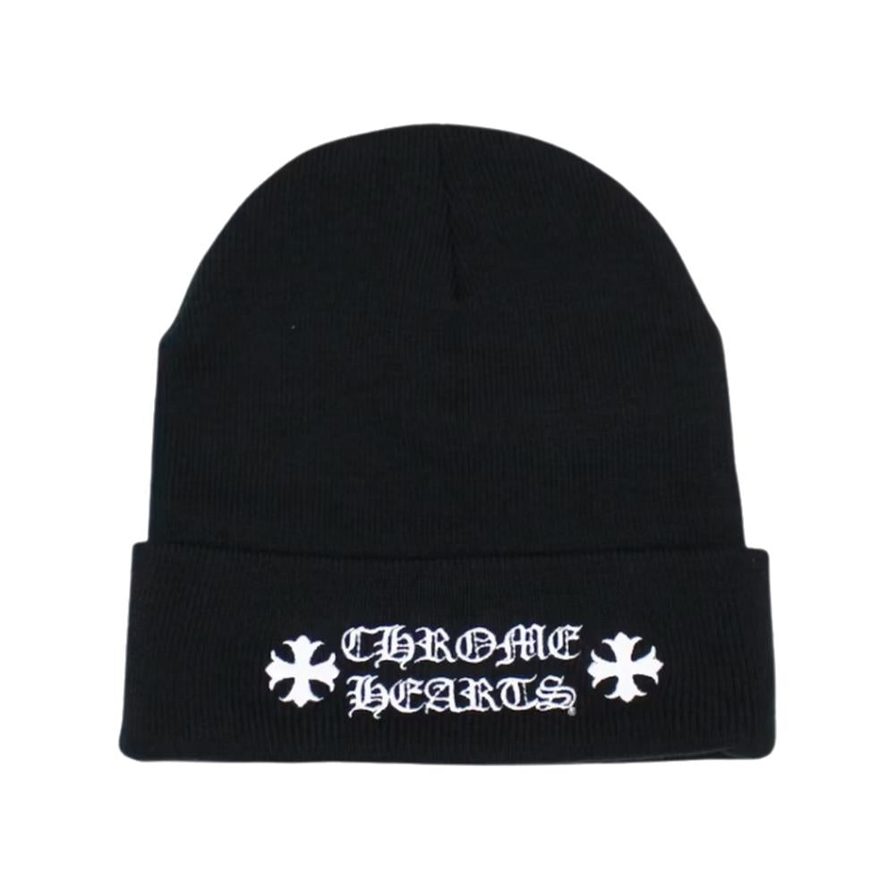 Chrome Hearts Logo Beanie Black Unisex Knit Hat