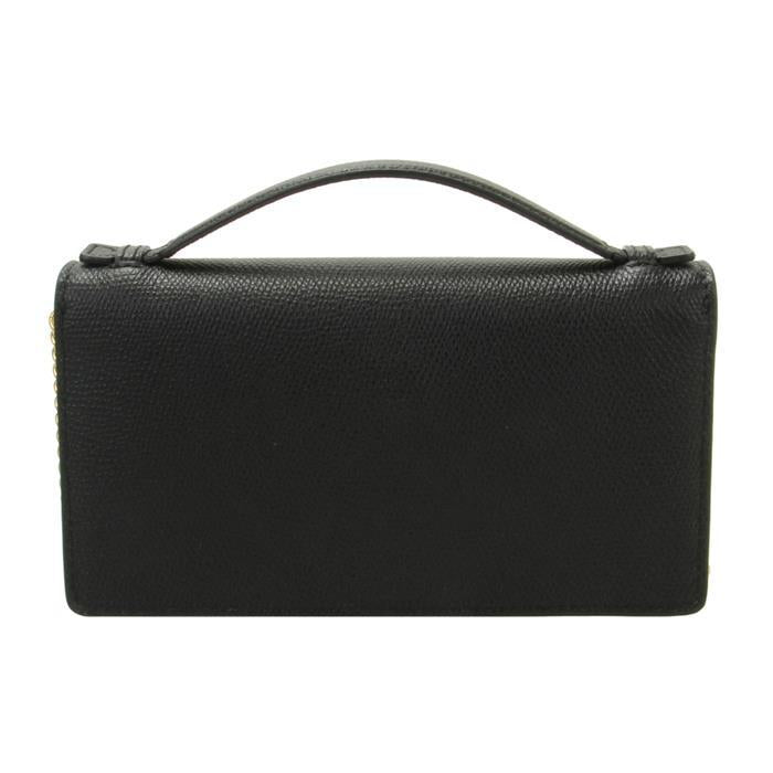 VALENTINO VLogo Signature Chain Wallet Black Leather Shoulder B 6W2P0W42 SNP 0NO