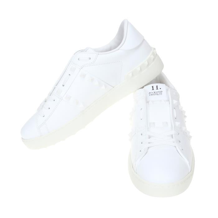 VALENTINO Rockstud Untitled Leather Low-Top Sneakers Black Men