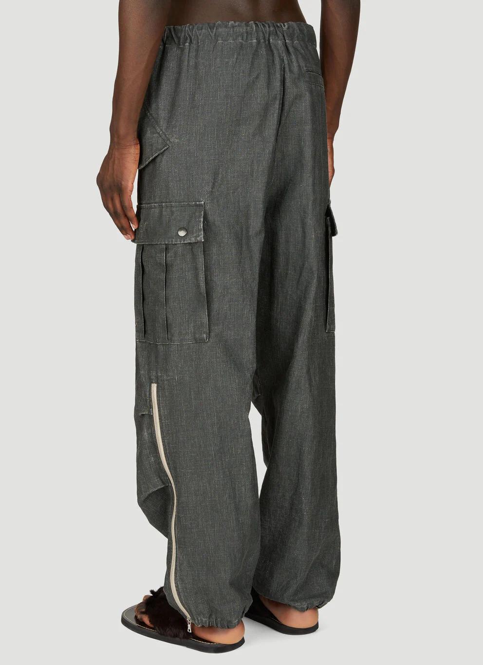Dries Van Noten Coated Linen Cargo Pants Men’s 241 020944 8372 605