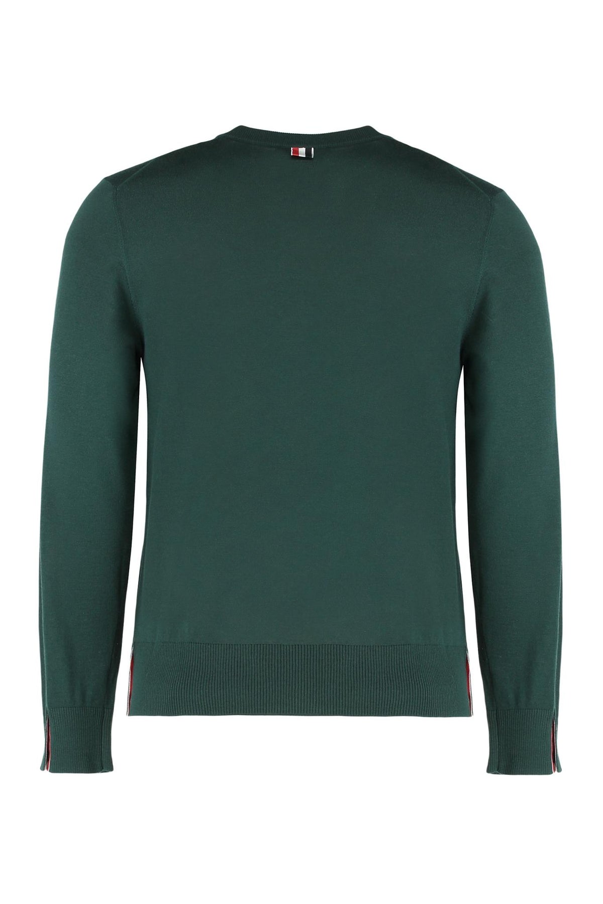 THOM BROWNE Navy Wool Crewneck Knit Sweater for Men