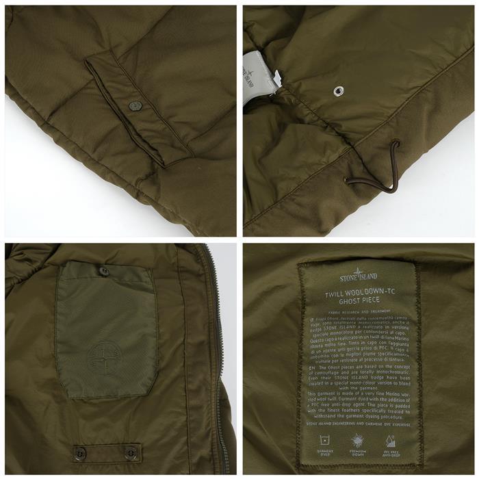 STONE ISLAND Wool Twill Down Puffer Jacket with Logo Patch 8115453F3 V0054
