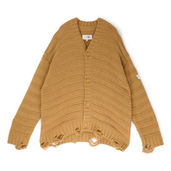 MM6 Maison Margiela Knit Cardigan for Men SH0HP0005 M13040 156 BEIGE DOM