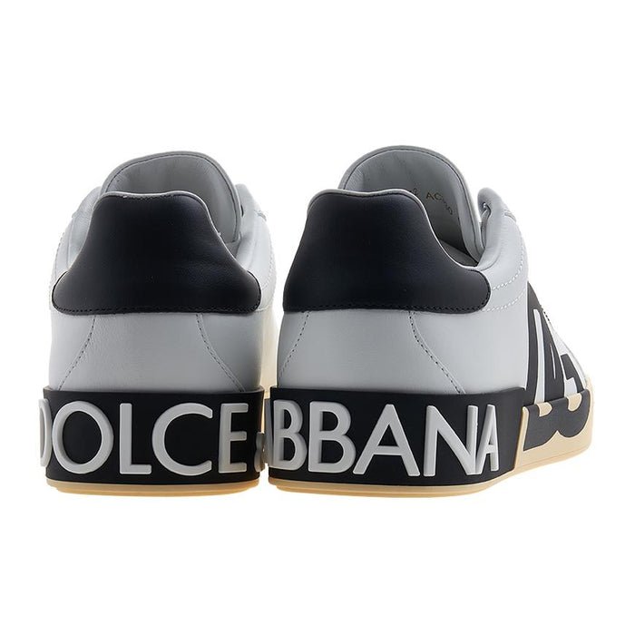 D&G Logo Low-Top Sneakers Men’s White Leather Shoes