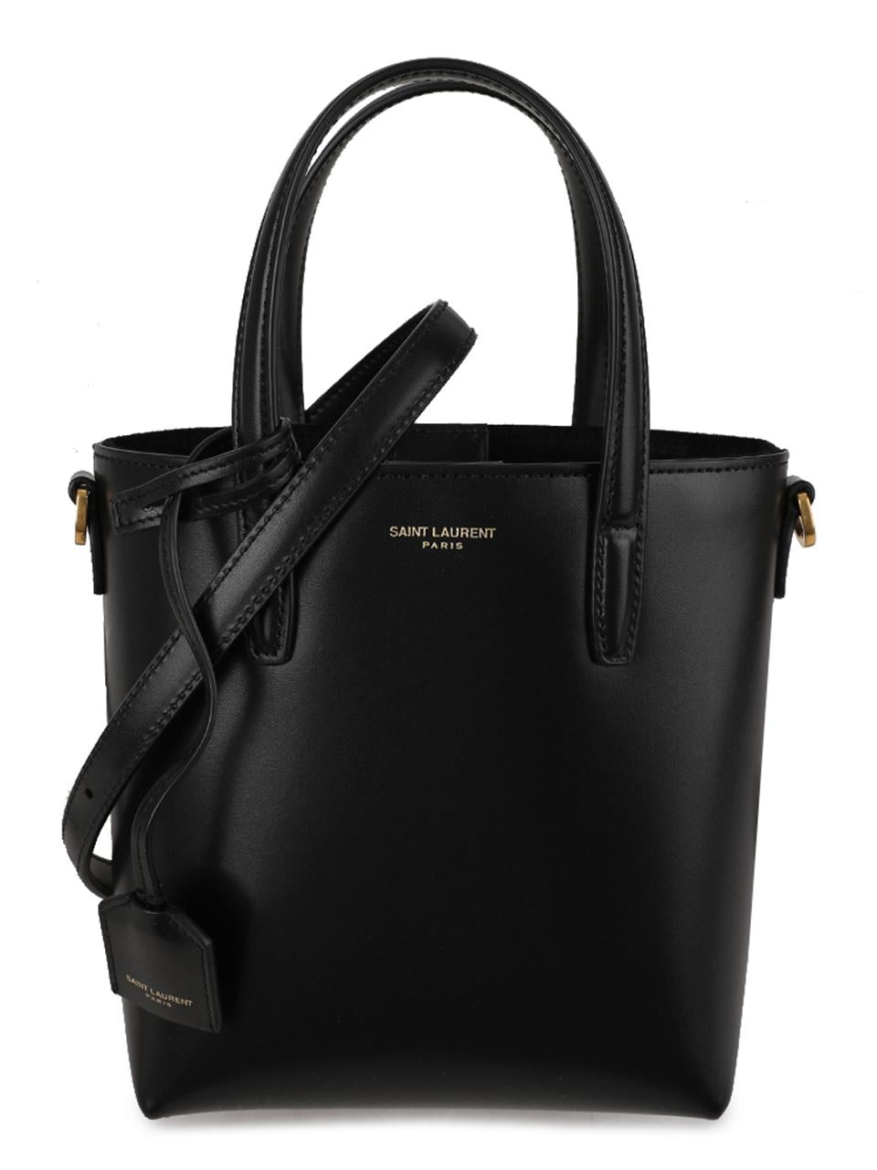 Saint Laurent Mini Toy Shopper Bag Black Leather Tote