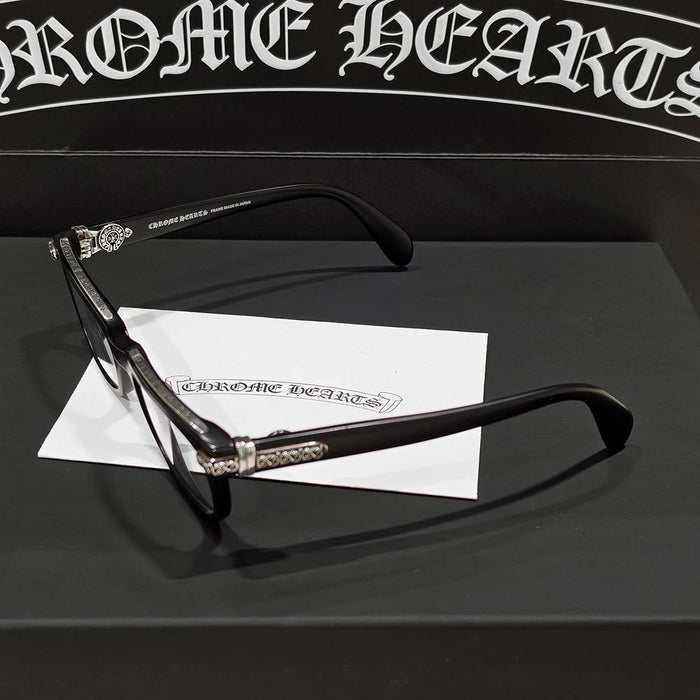 Chrome Hearts Matte Black Silver-Tone Eyeglasses AR69