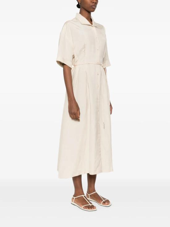 Fabiana Filippi Beige Short Sleeve Long Dress ABDC02 F101 H547 0155