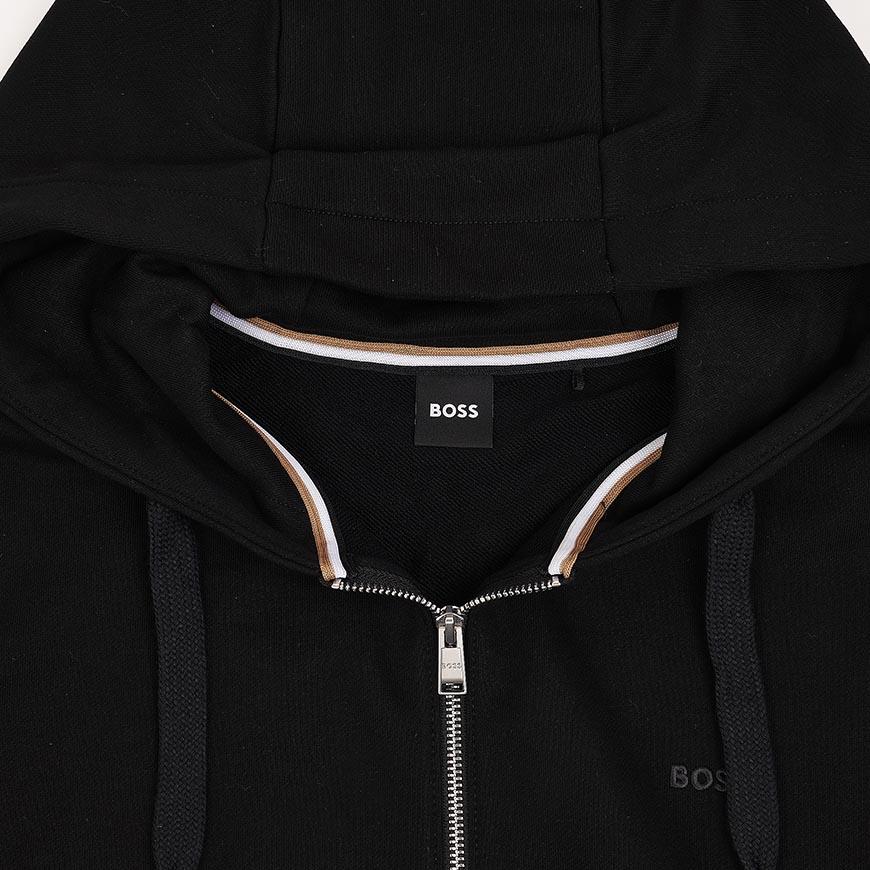 HUGO BOSS Men’s Terry Logo Zip Hoodie Black