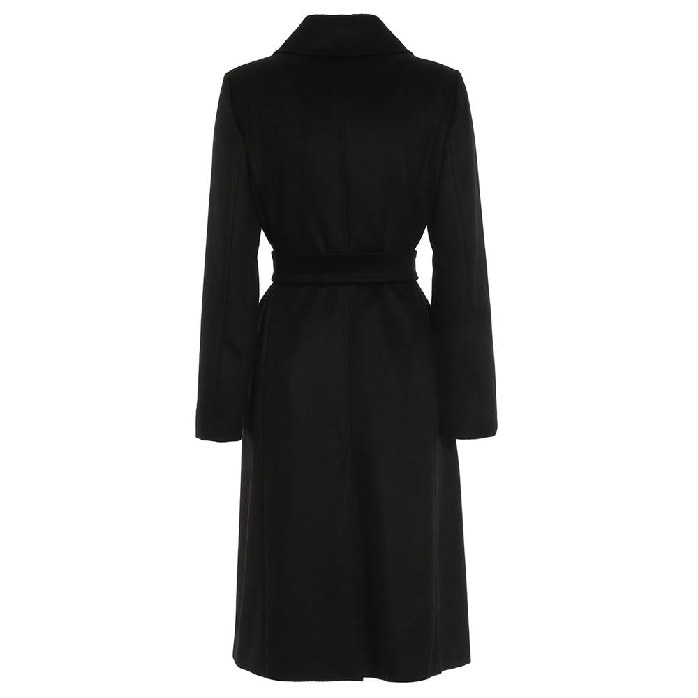 Max Mara Belted Wool Coat Black