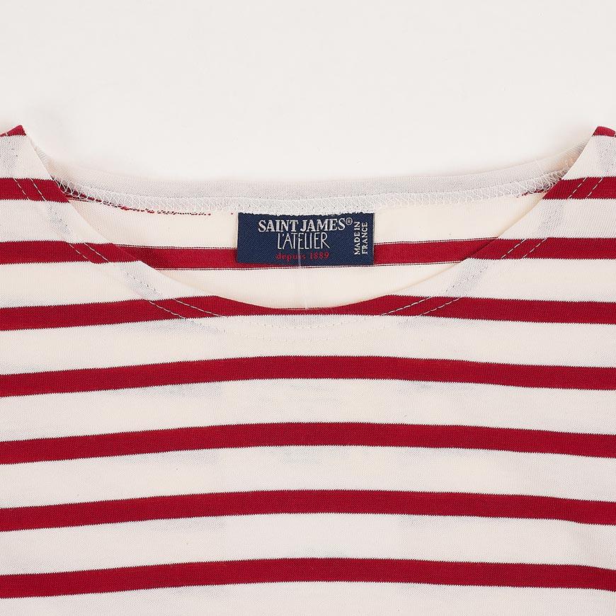 Saint James Ecru Persan Striped Cotton Long-Sleeve T-Shirt Women