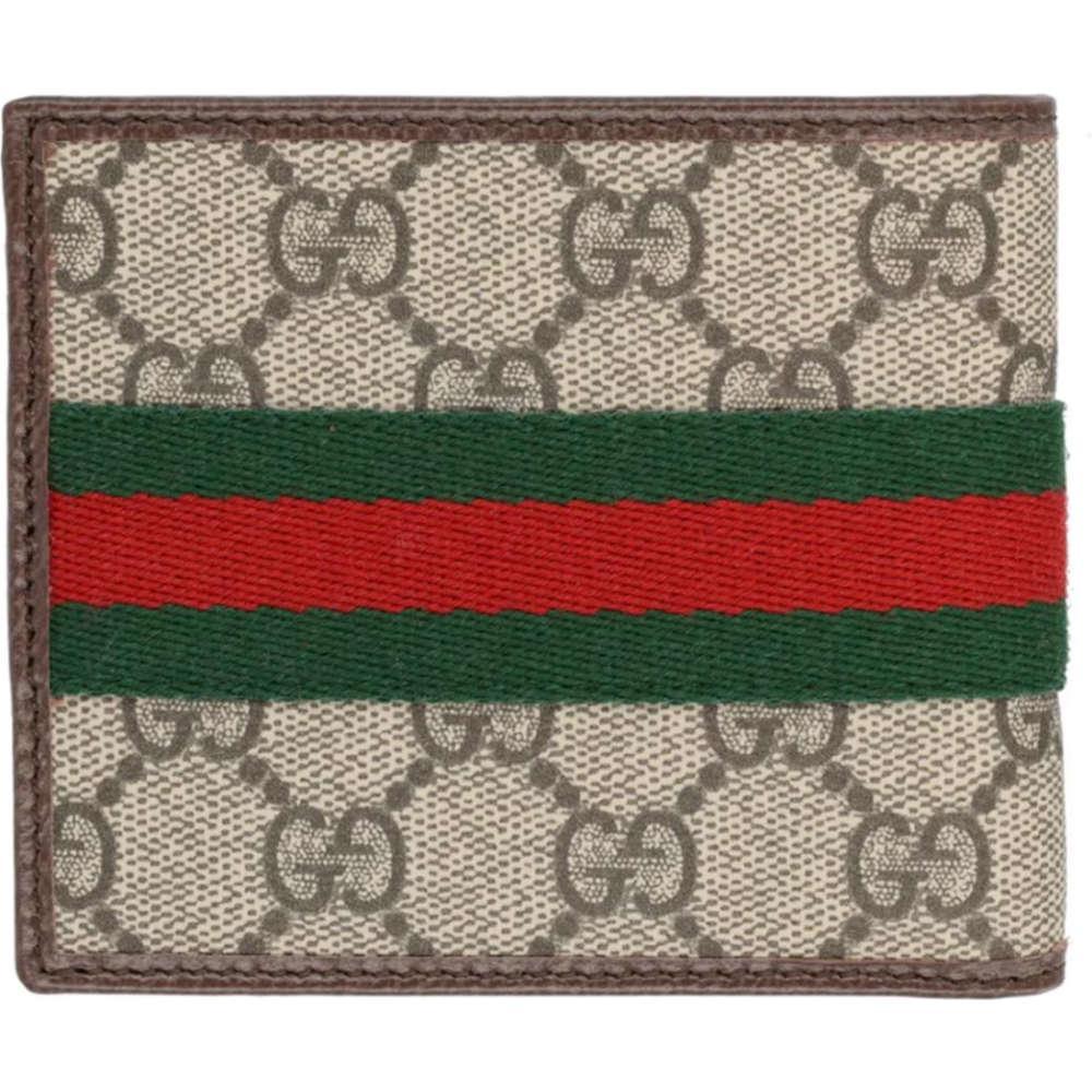 GUCCI GG Marmont Beige Leather Bifold Wallet for Men