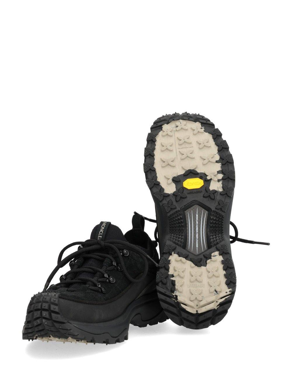 Moncler Black Leather Low-Top Sneakers for Men