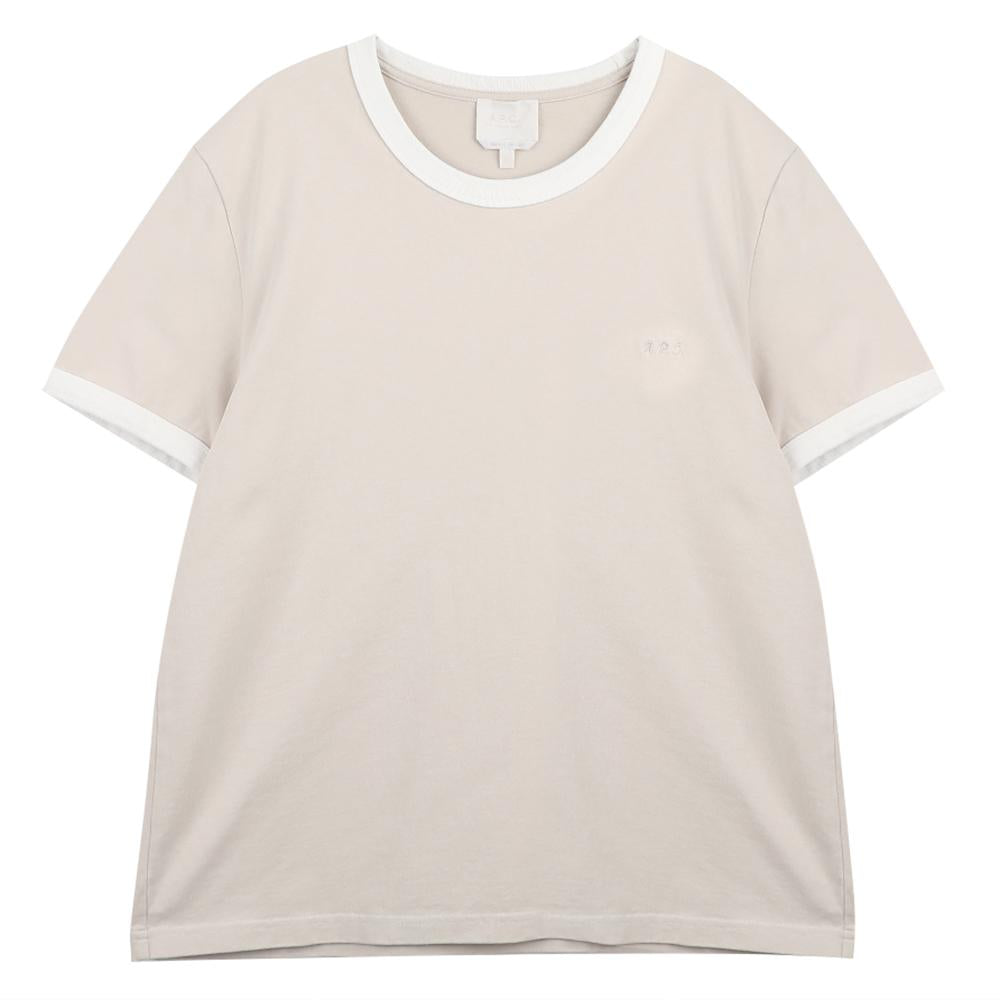 A.P.C. Ringer T-Shirt Men’s Cotton Tee White/Navy COHBQ H26529 AAE