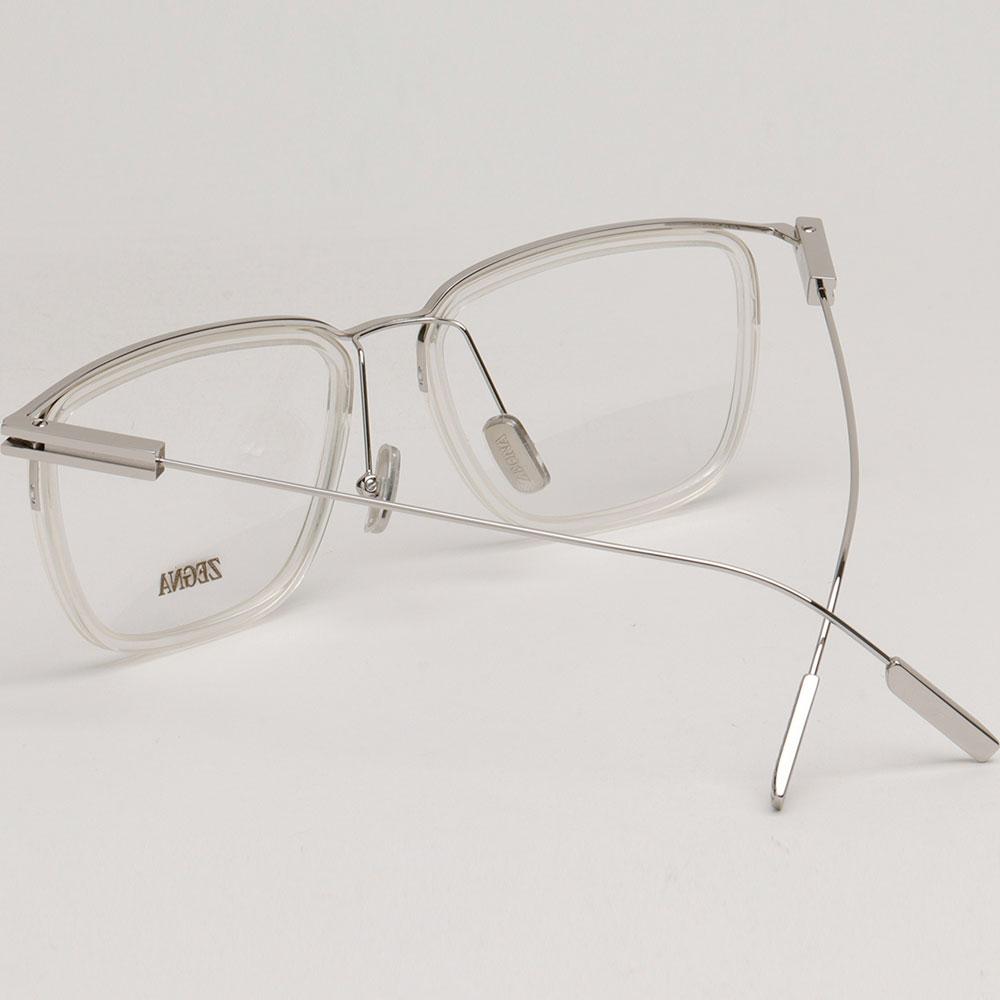 Zegna Clear Rectangle Unisex Eyeglass Frames EZ5288 026