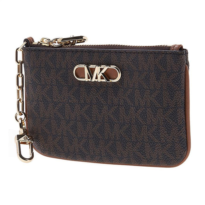Michael Kors MK Logo Coin Card Wallet Brown PVC Leather