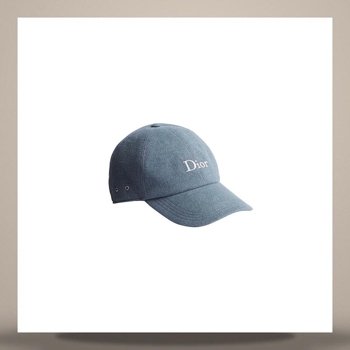 DIOR Women's Blue Stonewashed Cotton Flannel Baseball Cap 683C907B6520 C580