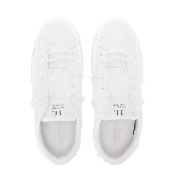 VALENTINO Rockstud Untitled Low-Top Leather Sneakers White