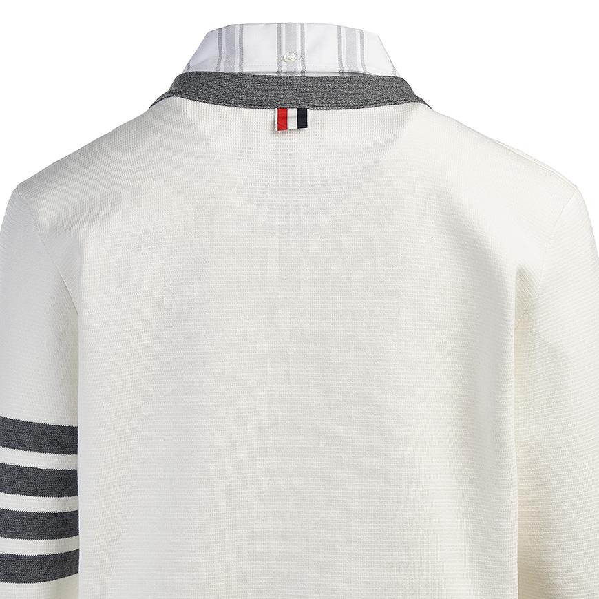 THOM BROWNE Women's 4-Bar Stripe Oxford Shirt Cardigan FKC534A Y3007 100