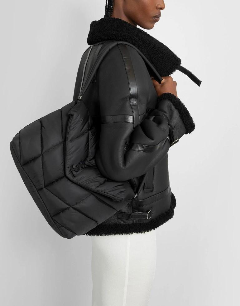Saint Laurent Logo Puffer Nylon Messenger Bag 733630 FAB27 1000