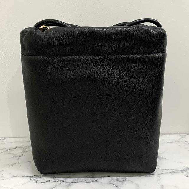 VALENTINO VLogo Signature Puffed Bucket Bag Black Leather Tote