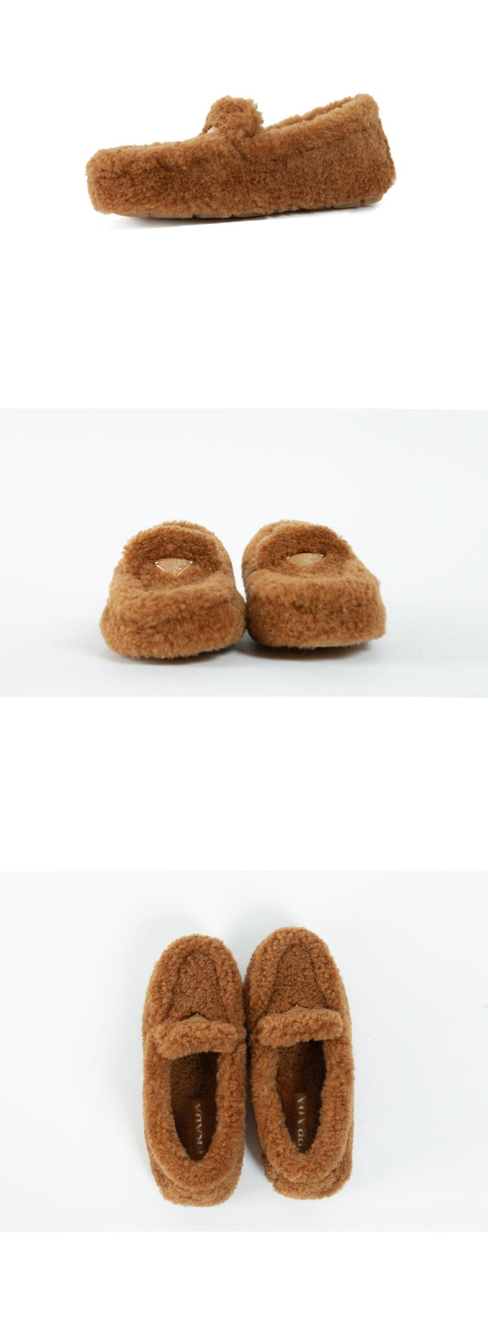 PRADA Shearling Driving Loafers 1DD087 MPD F098L