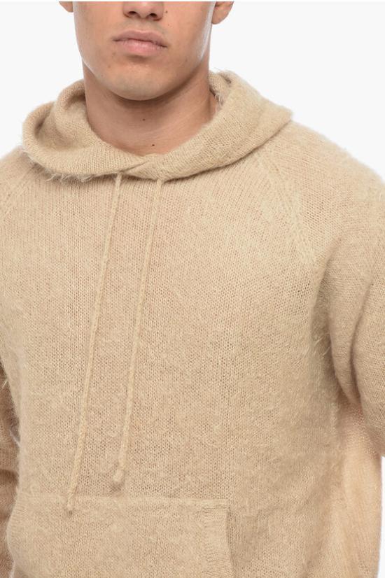 AURALEE Brushed Super Kid Mohair Hooded Knit Sweater A23AP 01KM