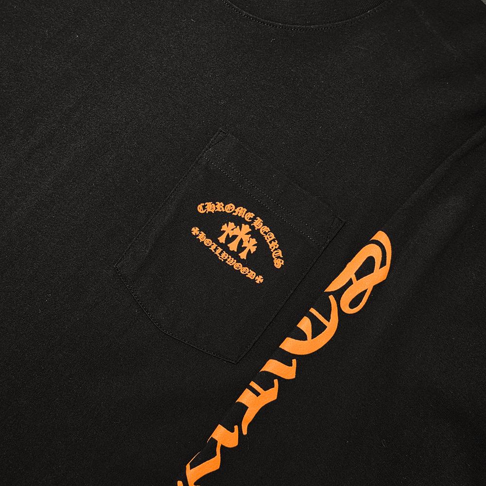 Chrome Hearts Cemetery Black Orange Long Sleeve T-Shirt