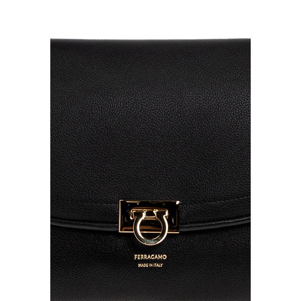 Ferragamo Gancini Leather Shoulder Bag