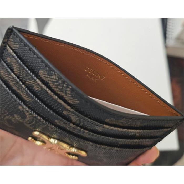 CELINE Triomphe Leather Card Holder 10L832CQH