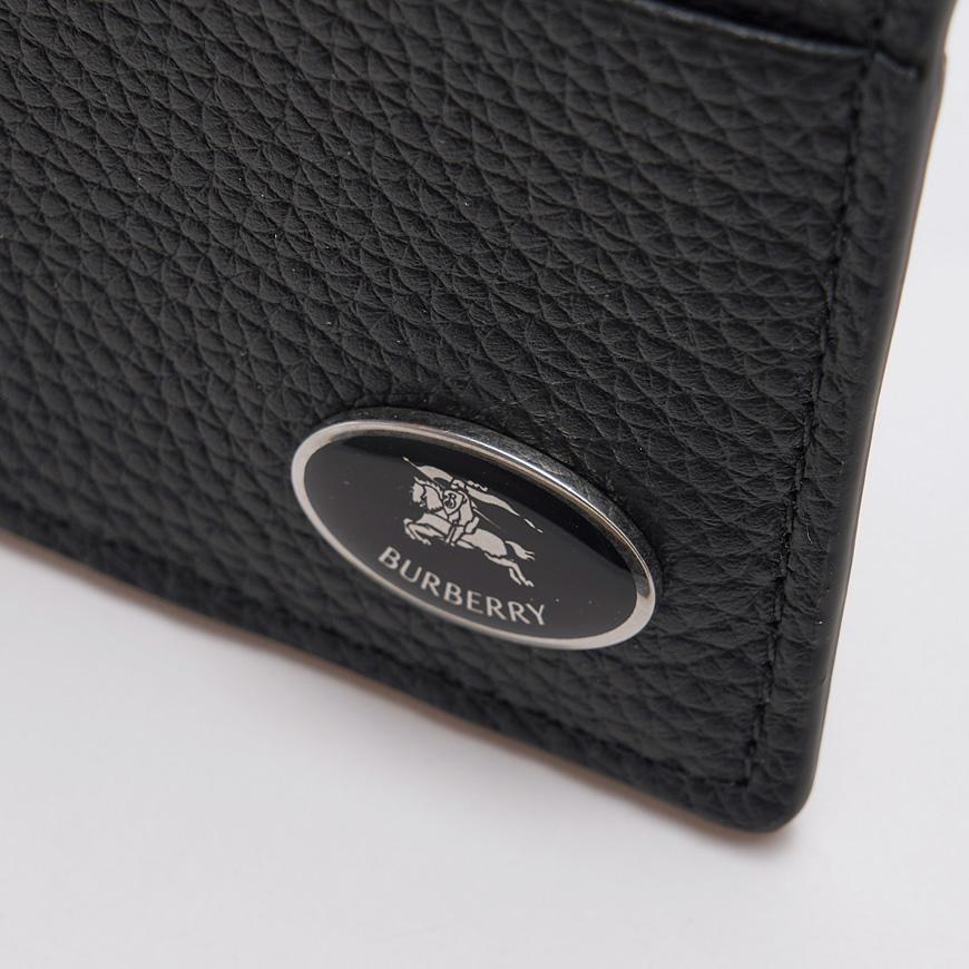 BURBERRY Men's Cotswolds Leather Card Holder Sandon Black