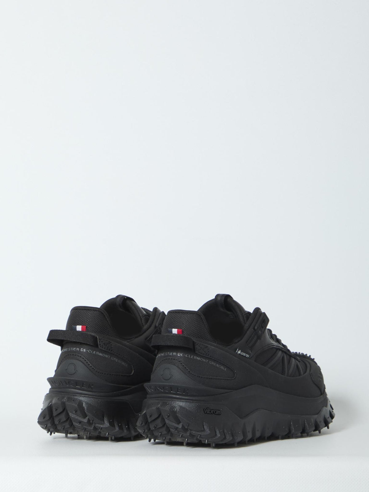 Moncler Black Leather Low-Top Sneakers